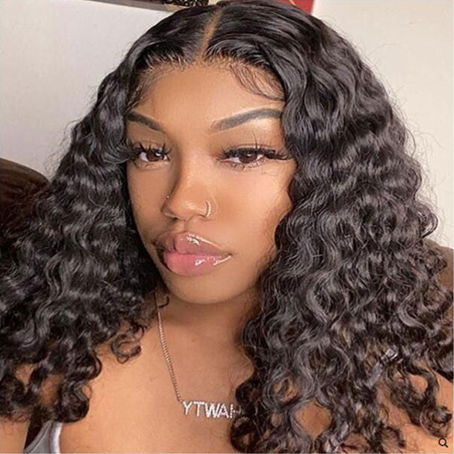 16" $99 Only!!Long Glueless Wigs 130% 13X6  Lace Frontal Wet Curly Bob Virgin Human Hair! 【G02】