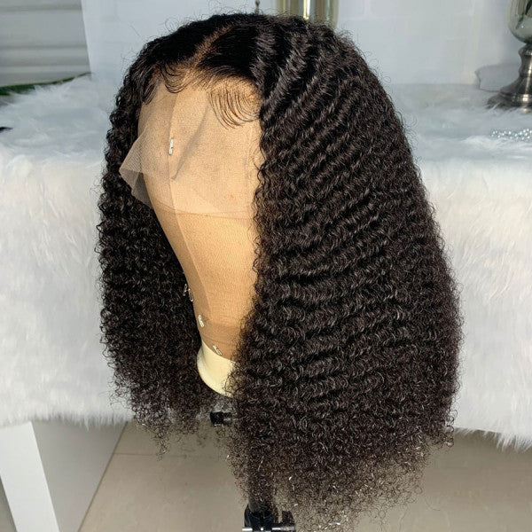 $82 12" Kinky Curly Bob Wig THROW ON & GO !! 150% 13x6 Pre Plucked Invisible Swiss Lace 【G06】
