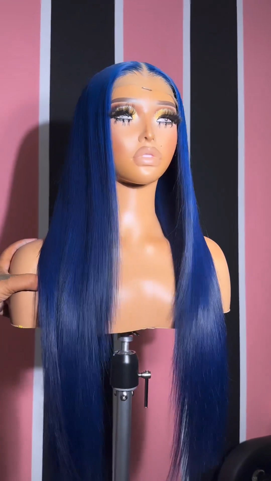 Blue Color Virgin Human Hair 13x6 Lace Front Wigs Pre Plucked (N66)