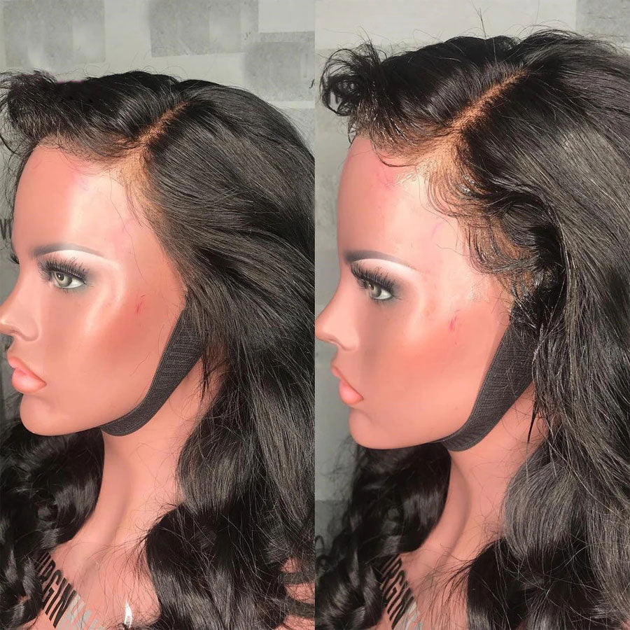Body Wave 13X6 Glueless Lace Frontal Wig Preplucked 100% Human Hair(x08)