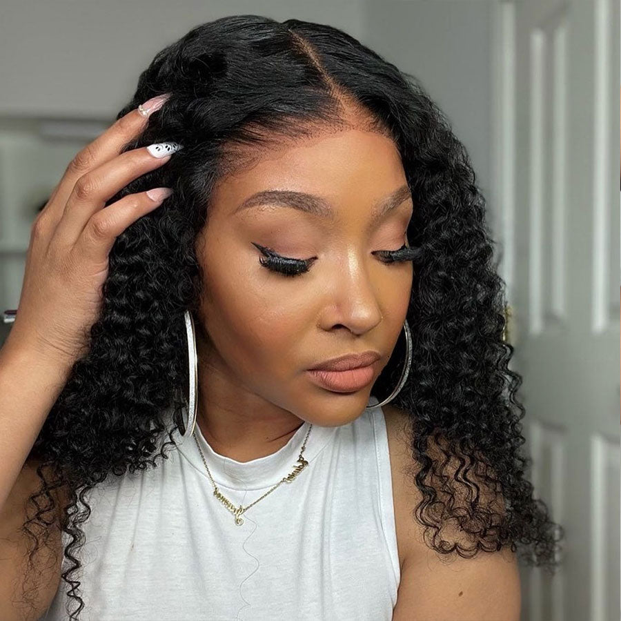 Curly Glueless Pre Plucked Human Hair Wig Ready To Wear 13x6 Lace Frontal Wig【X16】