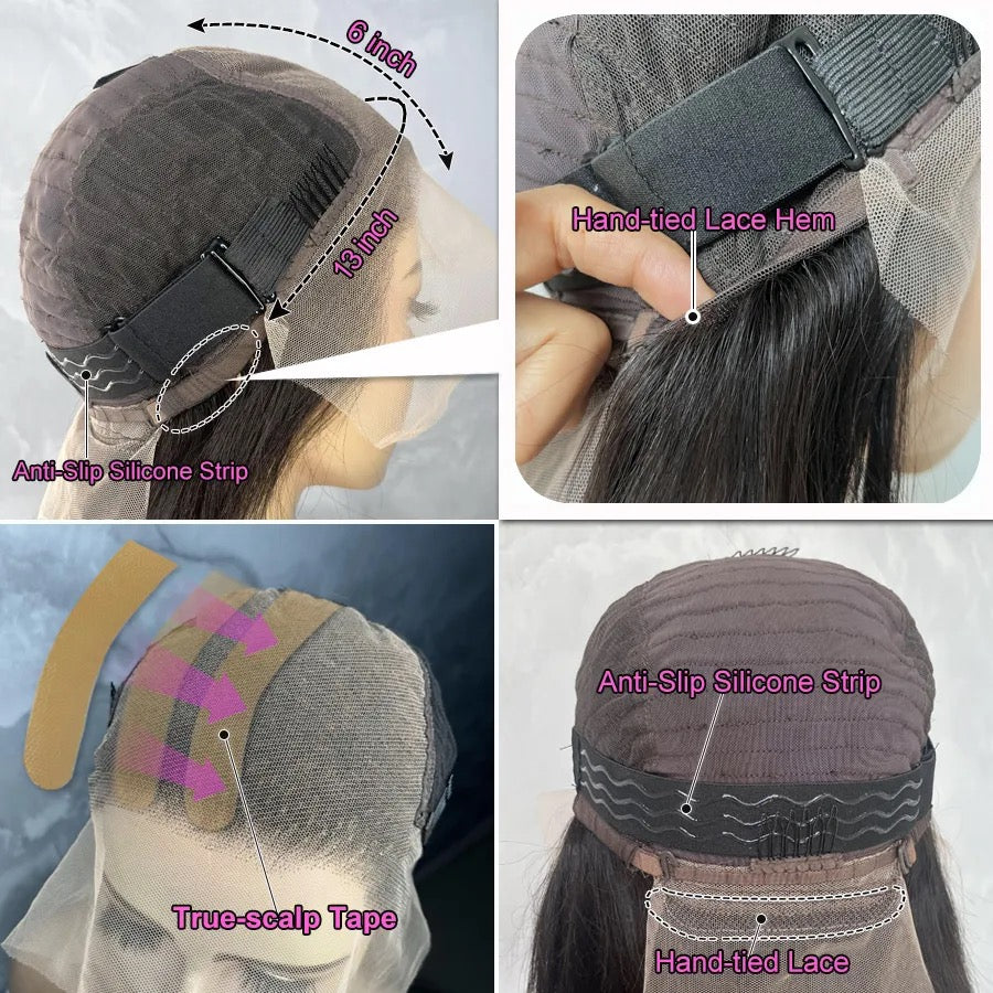 Transparent Lace Pre Plucked Glueless 13x6 Lace Frontal Human Hair Wig (x07)