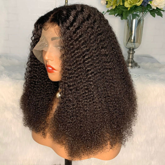 $82 12" Kinky Curly Bob Wig THROW ON & GO !! 150% 13x6 Pre Plucked Invisible Swiss Lace 【G06】