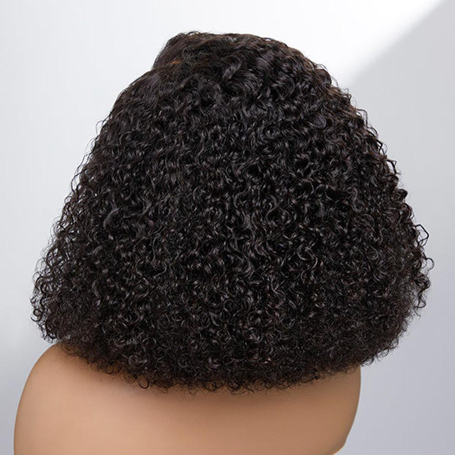 13x6 Curly Bob Lace Front Human Hair Wigs Pre Plucked 12 Inch Same As the Picture In Stock (L08)