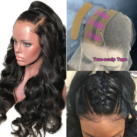 Body Wave 13X6 Glueless Lace Frontal Wig Preplucked 100% Human Hair(x08)