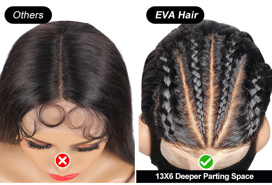 Elva Hair 13x6 Deep Wave Lace Front Wig Pre Plucked 100% Human Hair Wig In Stock (L10)