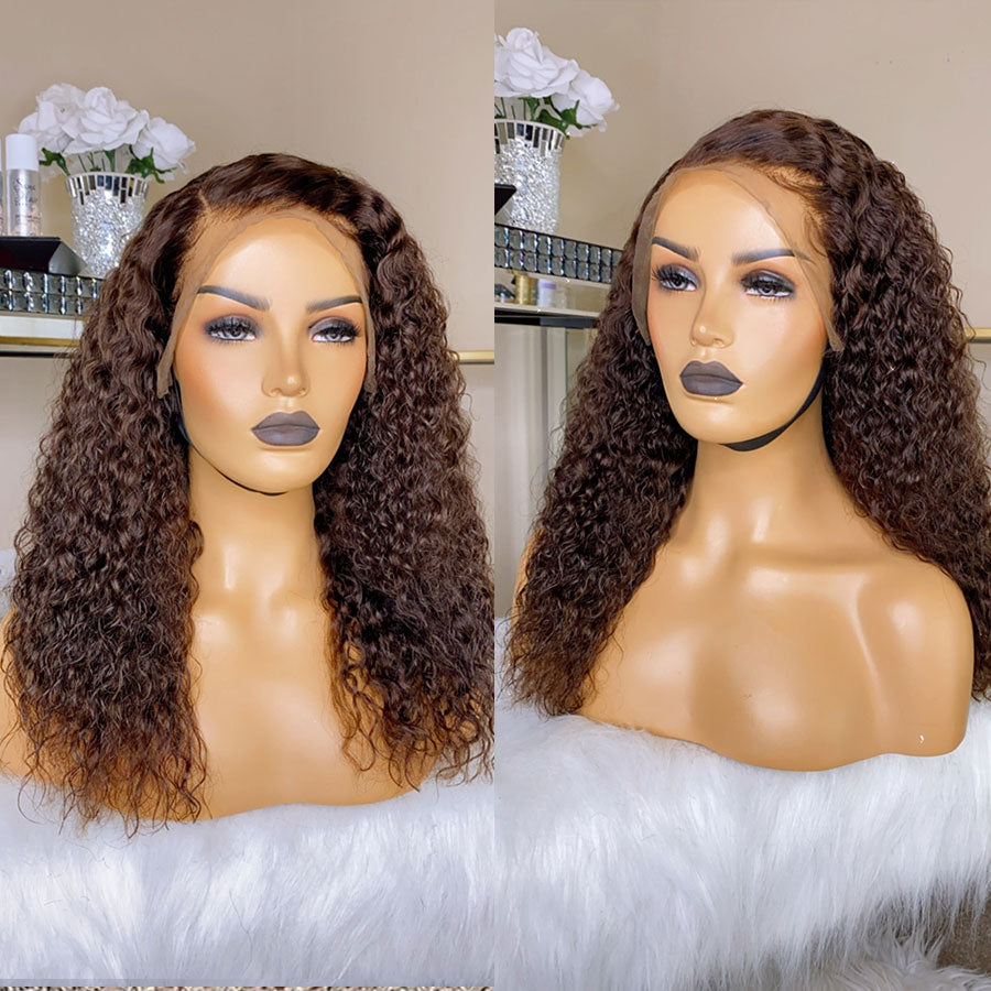 100% Human Hair 13x6 Lace Frontal Wig Transparent Lace Pre Plucked Bleached Knots (x17)