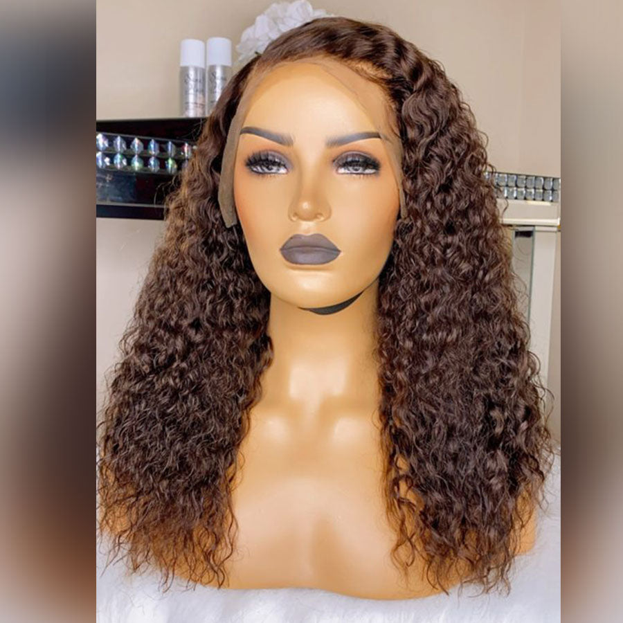 100% Human Hair 13x6 Lace Frontal Wig Transparent Lace Pre Plucked Bleached Knots (x17)