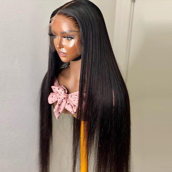 Silky Straight 13x6 Frontal Undetectable Lace Long Wig 100% Human Hair (G03)