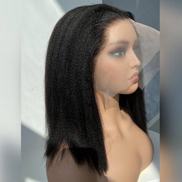 10" $74 Yaki Straight hair Wigs!!! 13x6 Human Lace Front Wigs Pre Plucked 【G07】