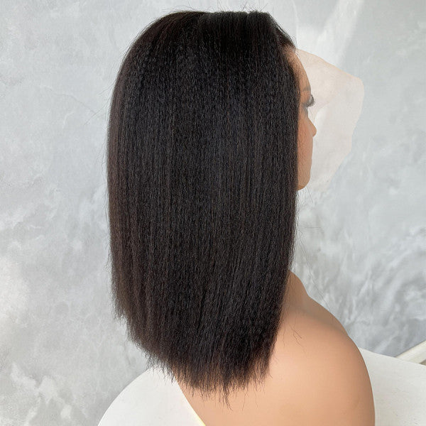 10" $74 Yaki Straight hair Wigs!!! 13x6 Human Lace Front Wigs Pre Plucked 【G07】