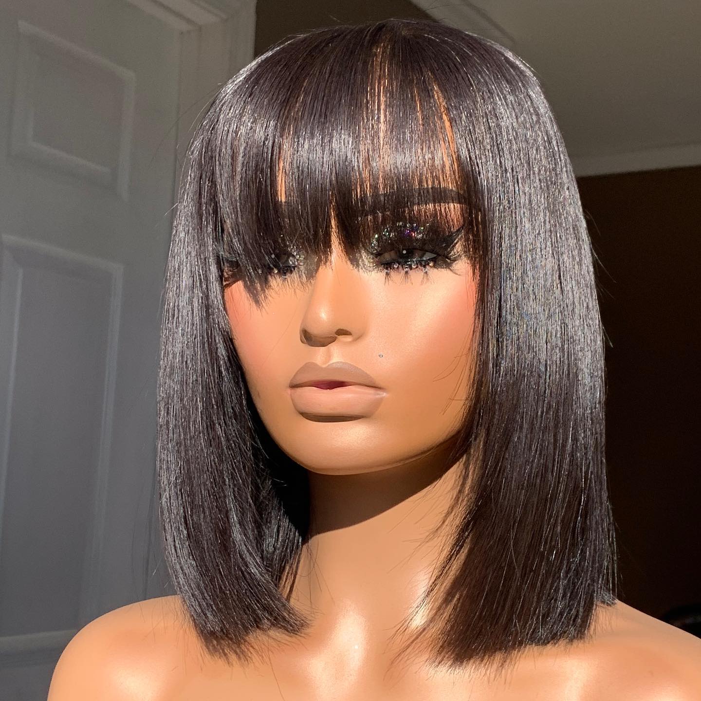 8" $67 Only! Put On & Go! 13X4 Lace Frontal Side Part Silky Straight Bob Virgin Human Hair! 【Y18】