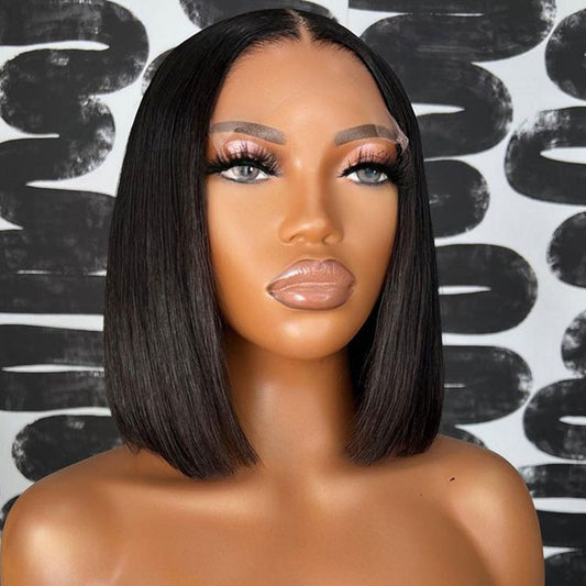 13x6 Curly Bob Glueless Lace Front Human Hair Wigs Pre Plucked Same As the Picture (X20)